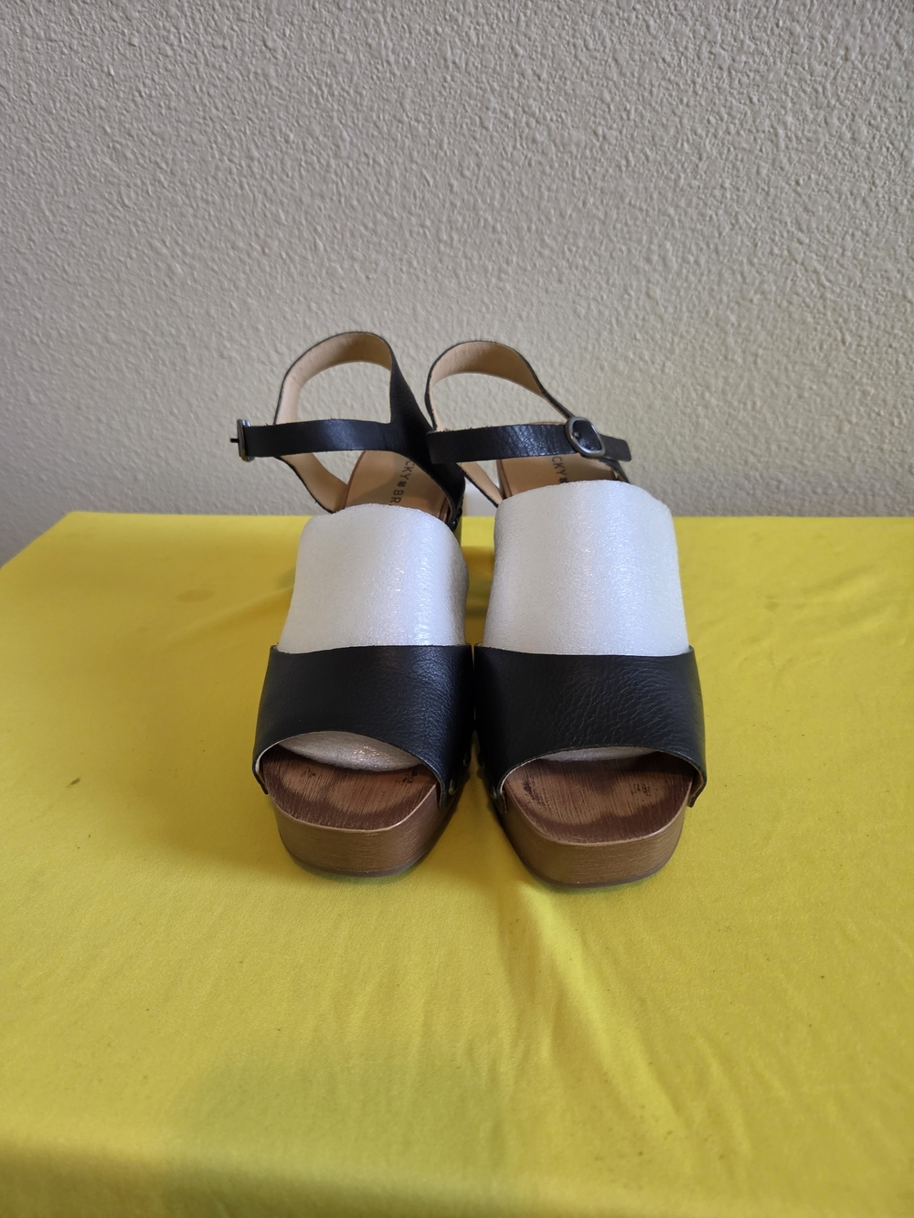 Women’s Two-Tone Black and White Platform Sandals